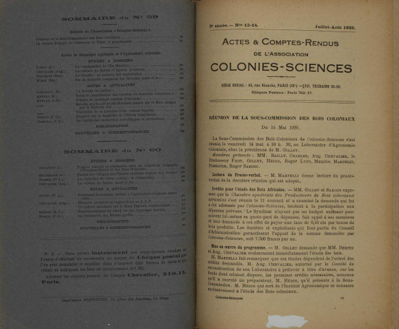 Revue de botanique appliquée et d'agriculture coloniale (n° 59-60)