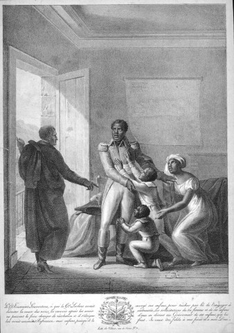Le général Toussaint Louverture repoussant sa femme et ses 2 enfants