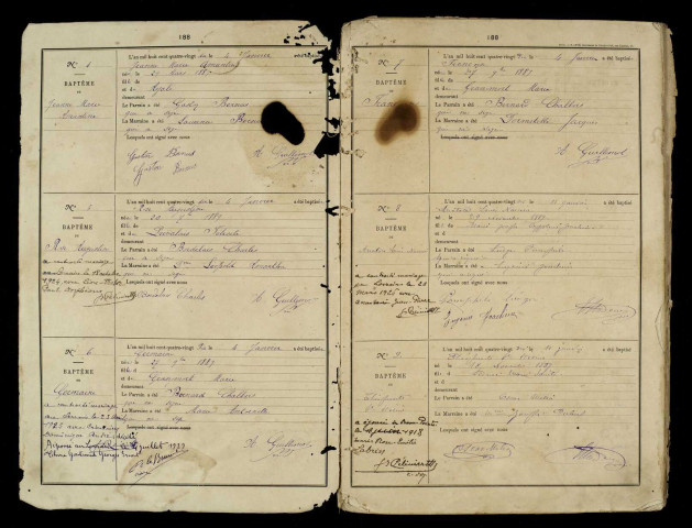Baptêmes, mariages, sépultures