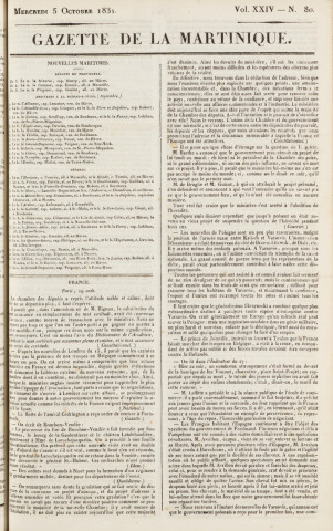 Gazette de la Martinique (1831, n° 80)