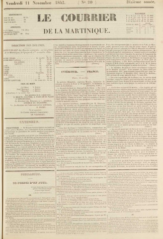 Le Courrier de la Martinique (1842, n° 90)