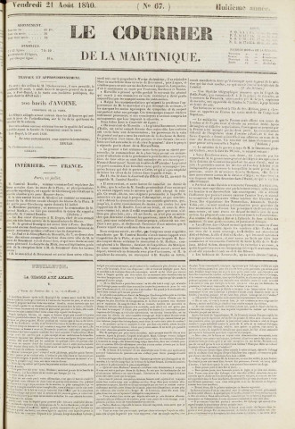 Le Courrier de la Martinique (1840, n° 67)