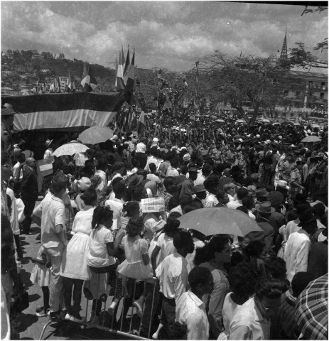 Fort-de-France, centre-ville. visite officielle, Général Charles de Gaulle, Président de la République française