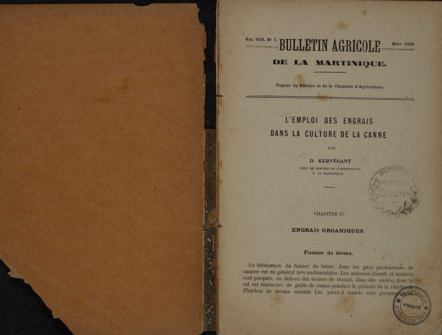 Bulletin agricole de la Martinique (mars 1939)