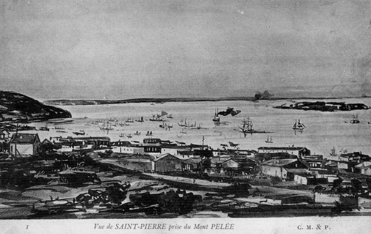 Vue de Saint-Pierre prise du Mont Pelée