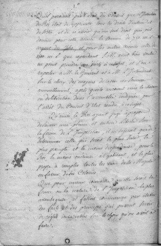 Imposition d'une somme de 500 mille livres tournois : procès-verbal de l'assemblée convoquée à la Martinique le mardi 26 juillet 1763 en exécution de l'arrêt du Conseil d'Etat du 9 avril 1763