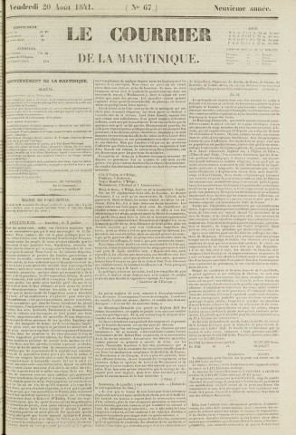 Le Courrier de la Martinique (1841, n° 67)