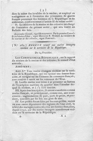 Bulletin des lois de la République n° 41, 7 fructidor an VII