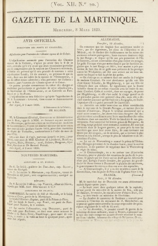Gazette de la Martinique (1820, n° 20)