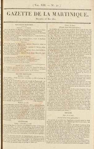 Gazette de la Martinique (1821, n° 41)
