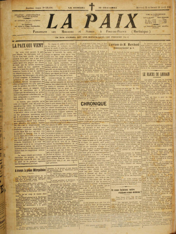 La Paix (n° 595-596)