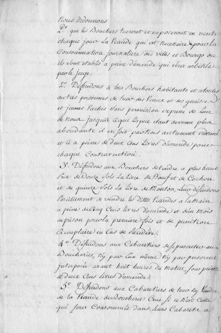 Ordonnance de Jacques Charles Bochard, gouverneur et lieutenant général des isles françaises du vent de l'Amérique et de Jacques Pannier, chevalier seigneur Dorgeville (...), intendant de justice, police, finances et marine des dites îles, au sujet des boucheries