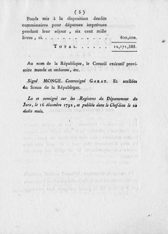 Payement des dépenses de l'expédition ordonnée pour les îles du vent (décret de la Convention nationale, n° 184)