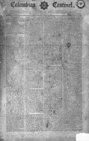 Débarquement en Martinique de troupes militaires. Opposition des habitants de l'île : article "From Martinico" publié dans Columbian centinel