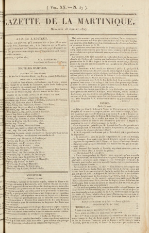Gazette de la Martinique (1827, n° 57)