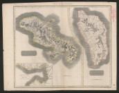 West India Islands, Martinico, Dominica. Carte de la Martinique et de la Dominique