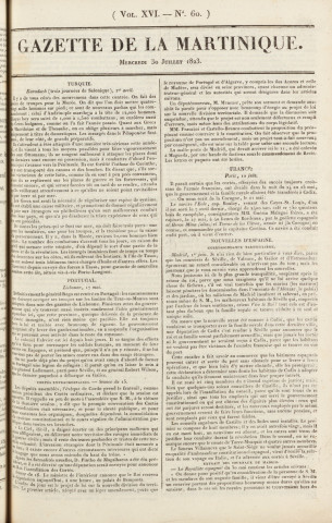 Gazette de la Martinique (1823, n° 60)