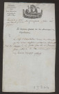 Ordre du capitaine général de la Martinique, Villaret-Joyeuse, au chef d'administration, d'approvisionner une goélette garde-côte partant en campagne