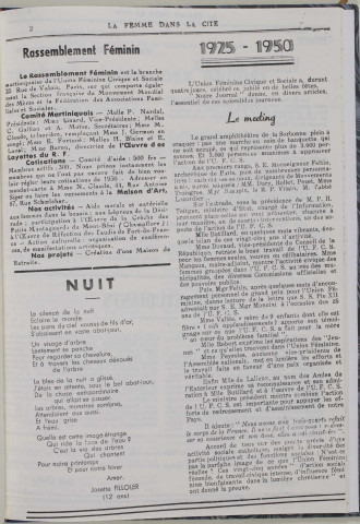 La Femme dans la cité (n° Mère 1950)