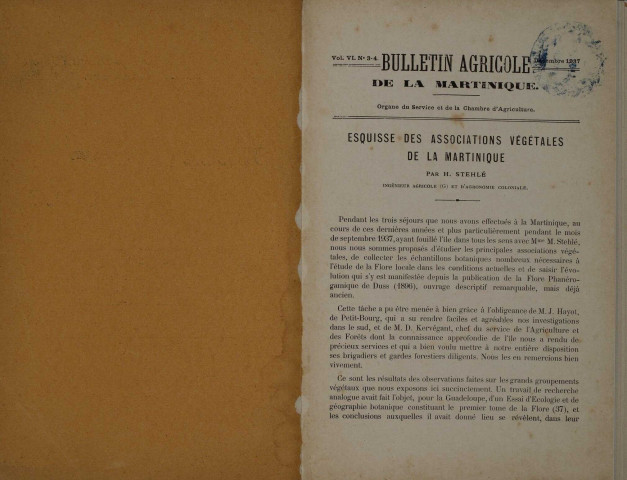 Bulletin agricole de la Martinique (décembre 1937)