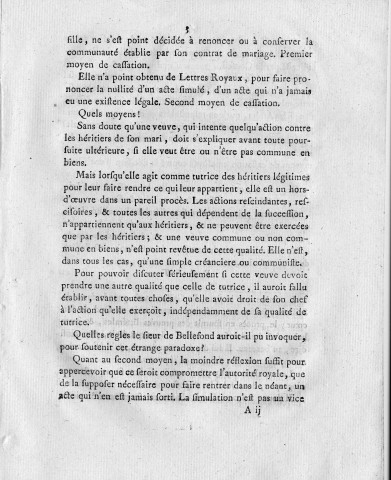 Succession de Louis Dubuc. "Mémoire"