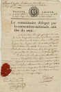 Brevet de sous-lieutenant de la compagnie des grenadiers du deuxième bataillon de Sainte-Lucie délivré au citoyen Jean-François, sergent dans les grenadiers des Antilles