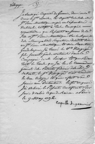 Documents émanant de Dugommier (J. Coquille dit)