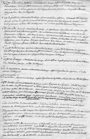 Mémoire sur les "Grans croix et commandeur de l'Ordre de St Louis à proposer au Roi ..." : manuscrit autographe signé du maréchal de Viomesnil