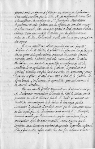 Contre-révolution. Evénements politiques et militaires survenus à la Martinique, à la Guadeloupe, à Saint-Domingue et dans la mer caraïbe : lettre de Behague