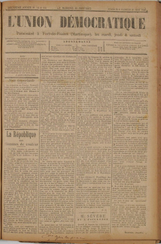 L'Union démocratique (n° 141-142)
