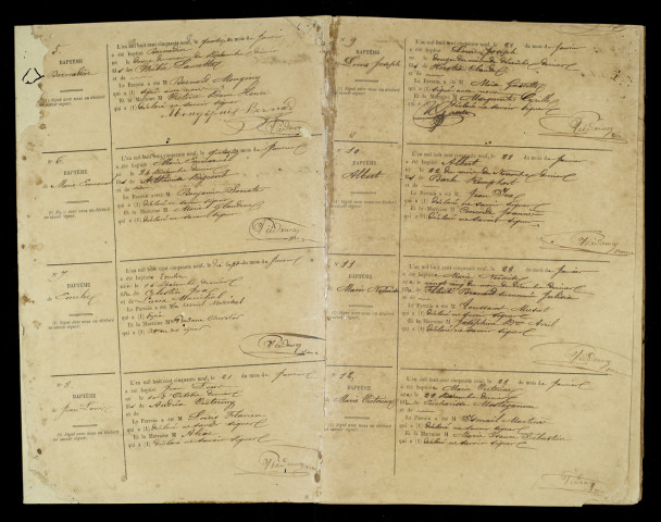 Baptêmes, mariages, sépultures