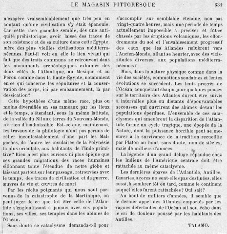 "Atlantide et Martinique", Le Magasin pittoresque