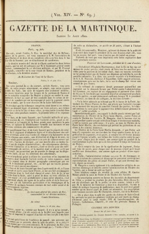 Gazette de la Martinique (1822, n° 69)