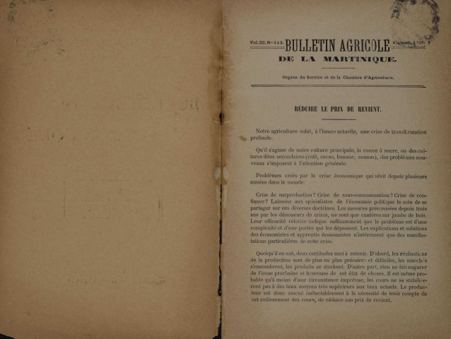 Bulletin agricole de la Martinique (septembre-octobre-novembre 1934)