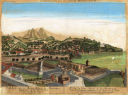 Vue du Fort Royal de la Martinique prise de la première embrasure de la batterie de la prison du coté du petit escalier qui monte au fort