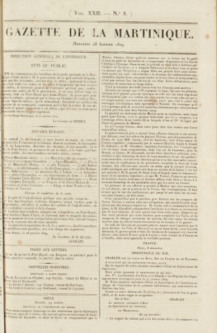 Gazette de la Martinique (1829, n° 8)