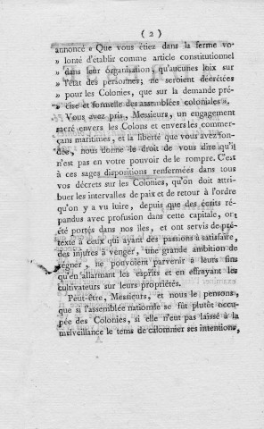 Etat des gens de couleur dans les colonies : discours des députés des manufactures et du commerce à l'Assemblée nationale