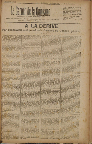 Le Carnet de la quinzaine (n° 44)