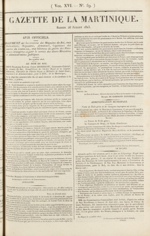 Gazette de la Martinique (1823, n° 59)