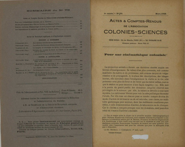 Revue de botanique appliquée et d'agriculture coloniale (n° 79)