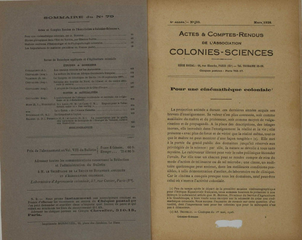 Revue de botanique appliquée et d'agriculture coloniale (n° 79)
