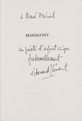 Édition originale, dédicacée par l'auteur à René Ménil.