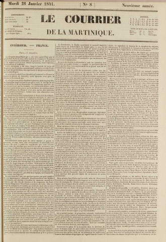 Le Courrier de la Martinique (1841, n° 8)
