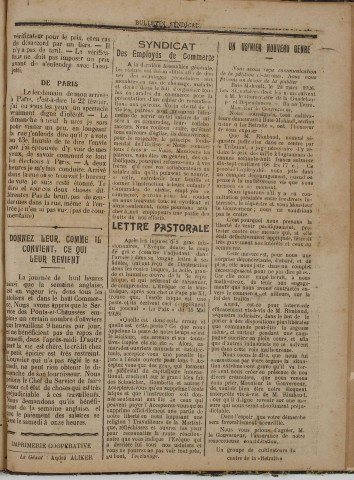 Bulletin syndical (n° 21)
