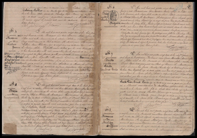 Naissances, mariages, décès, reconnaissances