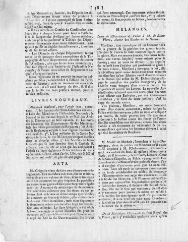 Révolte des esclaves à la Martinique : article du Journal général de France, n° 10 du dimanche 10 janvier 1790