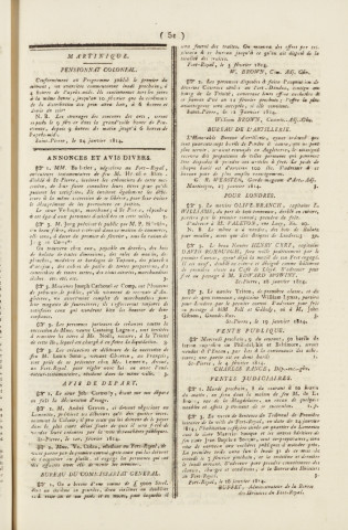 Gazette de la Martinique (1814, n° 11)