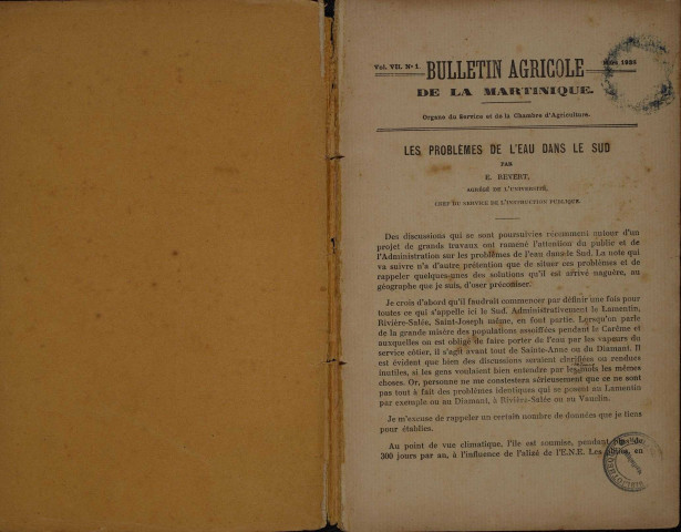 Bulletin agricole de la Martinique (mars 1938)
