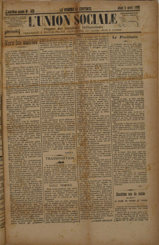 L'Union sociale (n° 429)