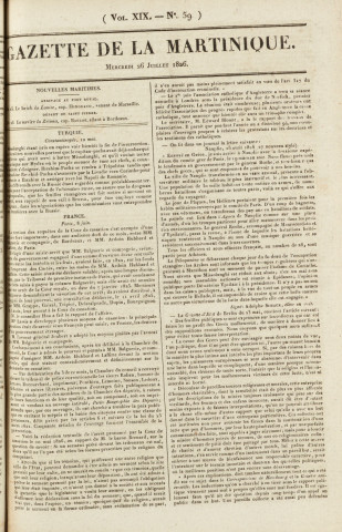 Gazette de la Martinique (1826, n° 59)